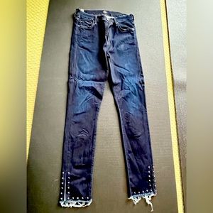 Citizens of Humanity Rocket Ankle High Rise Skinny jean with beaded split leg